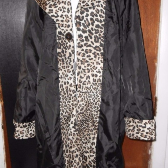 Chicos Animal Trench Kitty Short Trench Coat XXL - Picture 5 of 8